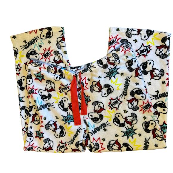 PEANUTS Snoopy MASKED CRUSADER 2X Unisex Clomp Bam Pow Pajama PJ Lounge Pants - Picture 1 of 7